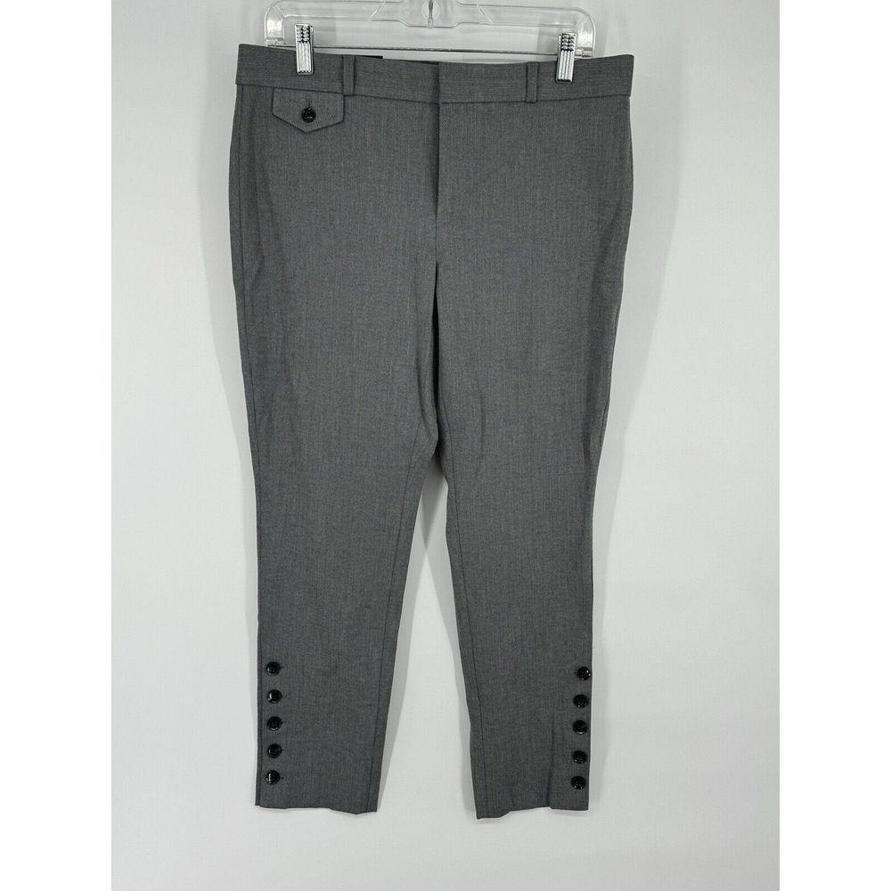 Banana Republic Sloan Gray Buttons Ankle Women's Dress Pants Size 10 Career